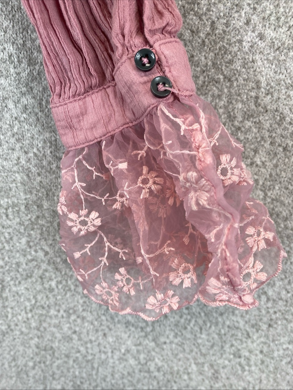 Free People Lace Crop Top Pink XS Coquette Cottagecore Fairy Boho Dainty - Picture 7 of 11